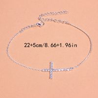 Streetwear Cross Alloy Plating Inlay Artificial Diamond Gold Plated Silver Plated Women's Anklet main image 2