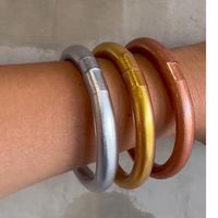 Lady Solid Color Silica Gel Handmade Unisex Wristband main image 6
