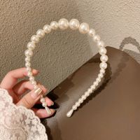 Simple Style Round Baroque Pearls Chain Inlay Pearl Hair Band sku image 7