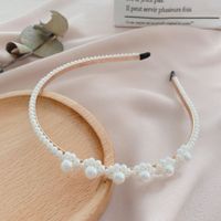 Simple Style Round Baroque Pearls Chain Inlay Pearl Hair Band sku image 4
