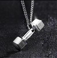 Hip-Hop Rock Barbell Titanium Steel Plating 18K Gold Plated Men'S Pendant Necklace main image 1