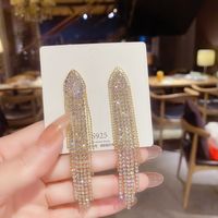 1 Pair Elegant Lady Classic Style Geometric Inlay Alloy Artificial Rhinestones Drop Earrings main image 1