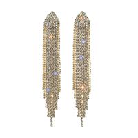 1 Pair Elegant Lady Classic Style Geometric Inlay Alloy Artificial Rhinestones Drop Earrings main image 4
