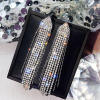 1 Pair Elegant Lady Classic Style Geometric Inlay Alloy Artificial Rhinestones Drop Earrings main image 2