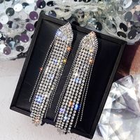 1 Pair Elegant Lady Classic Style Geometric Inlay Alloy Artificial Rhinestones Drop Earrings sku image 3