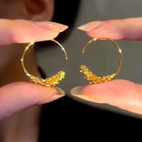 Lady Leaf Artificial Crystal Alloy Inlay Zircon Women's Drop Earrings sku image 5