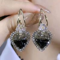 Lady Leaf Artificial Crystal Alloy Inlay Zircon Women's Drop Earrings sku image 15