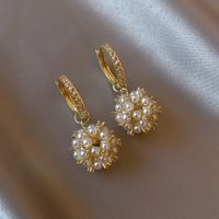 1 Pair Elegant Lady Heart Shape Flower Plating Inlay Alloy Zircon Earrings sku image 17