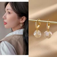 1 Pair Elegant Lady Heart Shape Flower Plating Inlay Alloy Zircon Earrings sku image 15