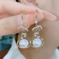 1 Pair Elegant Lady Heart Shape Flower Plating Inlay Alloy Zircon Earrings sku image 14