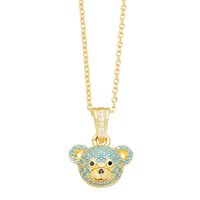 Mignon Brillant Ours Acier Inoxydable Le Cuivre Placage Incruster Zircon Plaqué Or 18k Pendentif main image 6