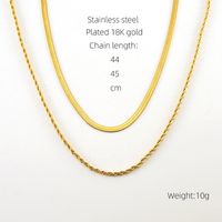 304 Stainless Steel 18K Gold Plated Casual Simple Style Layered Plating Solid Color Titanium Steel Layered Necklaces sku image 1