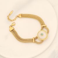 Romantic Simple Style Heart Shape Eye Butterfly Stainless Steel 18K Gold Plated Bracelets In Bulk main image 3