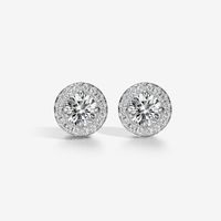 1 Pair Elegant Luxurious Queen Round Plating Inlay Sterling Silver Zircon White Gold Plated Ear Studs sku image 1