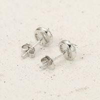 1 Pair Elegant Luxurious Queen Round Plating Inlay Sterling Silver Zircon White Gold Plated Ear Studs main image 3