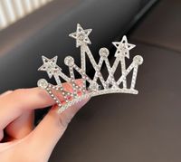 Classic Style Crown Metal Rhinestone Plating Crown sku image 1