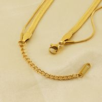 304 Stainless Steel 18K Gold Plated Simple Style Classic Style Layered Plating Solid Color Titanium Steel Layered Necklaces main image 2