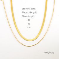 304 Stainless Steel 18K Gold Plated Simple Style Classic Style Layered Plating Solid Color Titanium Steel Layered Necklaces sku image 1