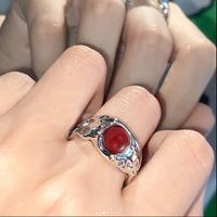 Fashion Solid Color Alloy Hollow Out Inlay Zircon Women's Open Ring 1 Piece sku image 32