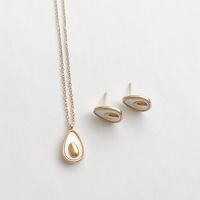 304 Stainless Steel 14K Gold Plated Elegant Lady Fruit Water Droplets Earrings Necklace main image 5