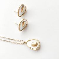 304 Stainless Steel 14K Gold Plated Elegant Lady Fruit Water Droplets Earrings Necklace main image 4