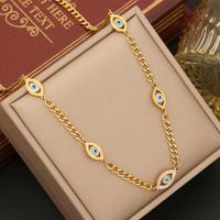 Stainless Steel 18K Gold Plated Elegant Lady Classic Style Plating Inlay Devil'S Eye Zircon Bracelets Earrings Necklace sku image 3