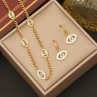 Stainless Steel 18K Gold Plated Elegant Lady Classic Style Plating Inlay Devil'S Eye Zircon Bracelets Earrings Necklace main image 6