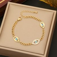 Stainless Steel 18K Gold Plated Elegant Lady Classic Style Plating Inlay Devil'S Eye Zircon Bracelets Earrings Necklace main image 3