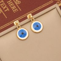 Stainless Steel 18K Gold Plated IG Style Retro Exaggerated Enamel Devil'S Eye Bracelets Earrings Necklace sku image 1