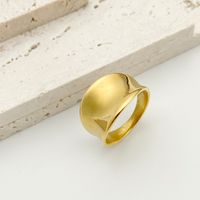 304 Stainless Steel 14K Gold Plated Simple Style Plating Solid Color Wide Band Ring sku image 1