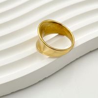 304 Stainless Steel 14K Gold Plated Simple Style Plating Solid Color Wide Band Ring main image 3