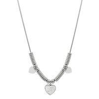 304 Stainless Steel Hip-Hop Modern Style Polishing Inlay Heart Shape Rhinestones Pendant Necklace main image 2