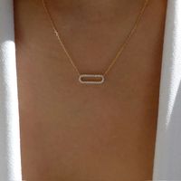 Style Ig Style Simple Traverser Forme De Cœur Serpent Alliage Placage Incruster Strass Plaqué Or Plaqué Argent Femmes Collier sku image 5