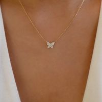 Ig Style Simple Style Cross Heart Shape Snake Alloy Plating Inlay Rhinestones Gold Plated Silver Plated Women's Necklace sku image 6