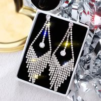 1 Pair Elegant Lady Geometric Plating Inlay Alloy Artificial Gemstones Drop Earrings sku image 11