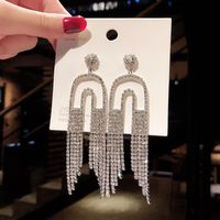 1 Pair Elegant Lady Geometric Plating Inlay Alloy Artificial Gemstones Drop Earrings sku image 36