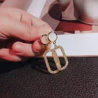 1 Pair Elegant Lady Geometric Plating Inlay Alloy Artificial Gemstones Drop Earrings sku image 12