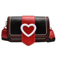Women's Small Pu Leather Color Block Heart Shape Elegant Basic Streetwear Square Lock Clasp Shoulder Bag Crossbody Bag sku image 2