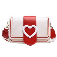 Women's Small Pu Leather Color Block Heart Shape Elegant Basic Streetwear Square Lock Clasp Shoulder Bag Crossbody Bag sku image 1