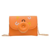 Girl's Pu Leather Letter Solid Color Cute Basic Buckle Shoulder Bag Crossbody Bag Chain Bag main image 4