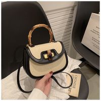 Women's Pu Leather Color Block Elegant Classic Style Square Lock Clasp Shoulder Bag Handbag Crossbody Bag main image 5