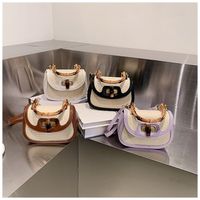 Women's Pu Leather Color Block Elegant Classic Style Square Lock Clasp Shoulder Bag Handbag Crossbody Bag main image 6