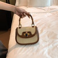 Women's Pu Leather Color Block Elegant Classic Style Square Lock Clasp Shoulder Bag Handbag Crossbody Bag main image 2