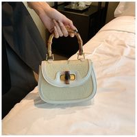 Women's Pu Leather Color Block Elegant Classic Style Square Lock Clasp Shoulder Bag Handbag Crossbody Bag main image 3