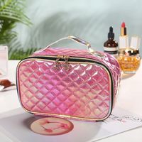 Women's Medium All Seasons Pu Leather Solid Color Elegant Square Zipper Cosmetic Bag sku image 5