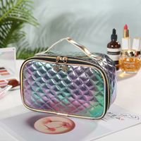 Women's Medium All Seasons Pu Leather Solid Color Elegant Square Zipper Cosmetic Bag sku image 6