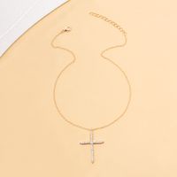 Ig Style Simple Style Cross Heart Shape Snake Alloy Plating Inlay Rhinestones Gold Plated Silver Plated Women's Necklace main image 8