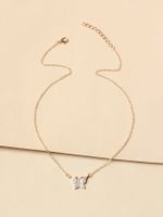 Style Ig Style Simple Traverser Forme De Cœur Serpent Alliage Placage Incruster Strass Plaqué Or Plaqué Argent Femmes Collier main image 3