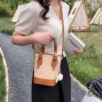 Women's Small Spring&summer Straw Vintage Style Handbag sku image 5