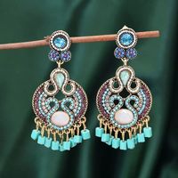 Retro Ethnic Style Geometric Alloy Seed Bead Inlay Glass Women's Earrings Necklace sku image 1